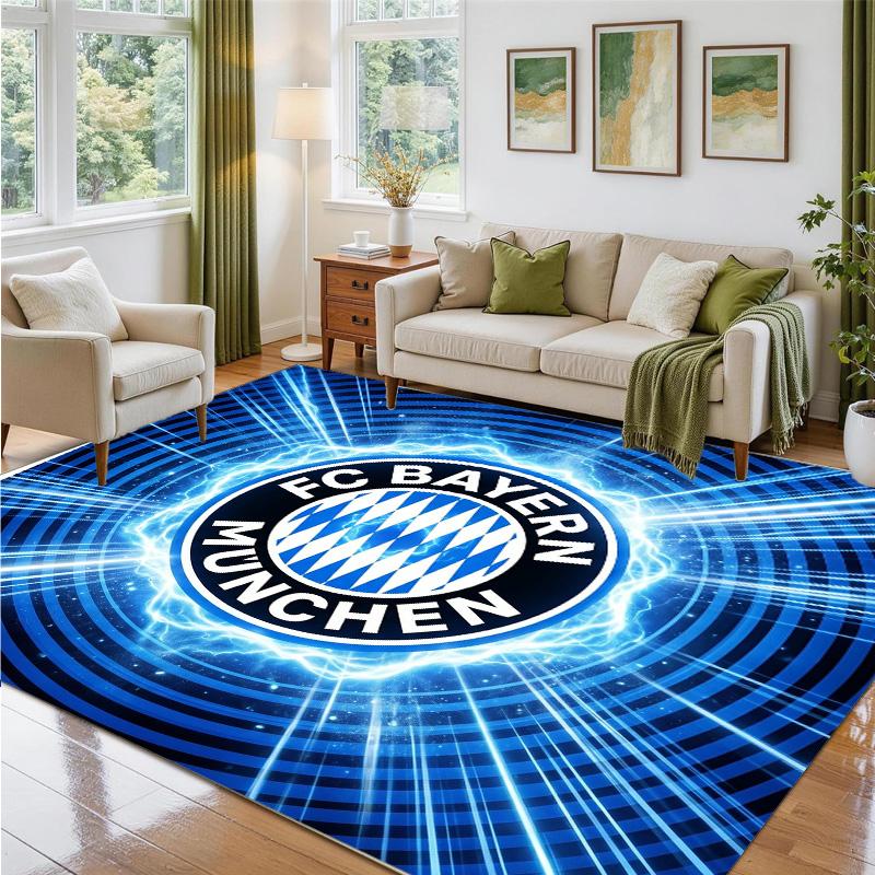 Bayern Munich Design Crystal Velvet Rug Soft Decorative Mat for Bedroom Entrance