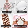 OLEVS Luxury Rose Gold Diamond Quartz Wrist Watch for Women Minimalist Waterproof Ladies Wristwatch Elegant Woman Watch