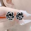 High-end Stud Earrings, Black Dripping Camellia Earrings, Temperament Fashion Earrings, Women's Three-dimensional Rose Jewelry
