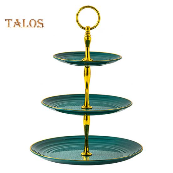 3-х уровневая подставка для кексов, чашка с золотыми краями, чашка для торта, десертная башня, пластиковый многоуровневый поднос, металлический стержень, украшение для детского душа, свадьбы, дня рождения