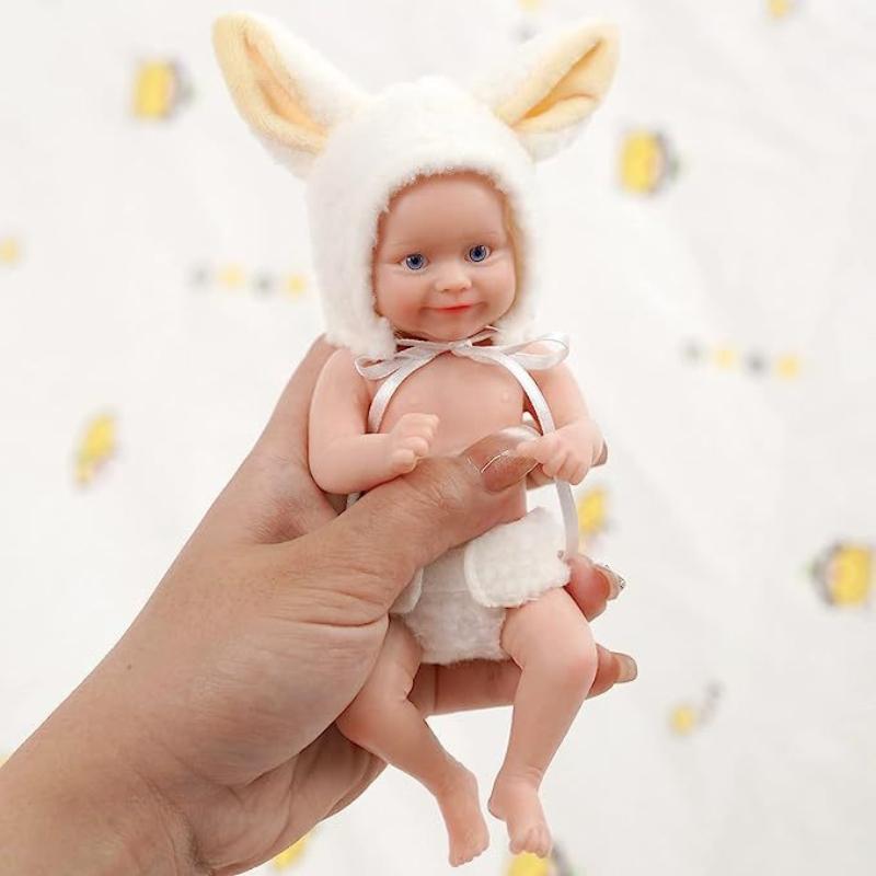 6 Inch Solid Silicone Full Body Reborn Baby Doll for Girl and Boy 15cm Mini Palm Simulation Doll Maddie Dress Up Playmate Toy Doll Kid Birthday Gift