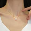 Three-Ring Small Waist Personality Minimalist Furnace Real Gold Necklace Female Collarbone Chain
