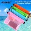 FONKEN Outdoor Beach Mobile Phone Waterproof Bag Three-Layers Sealed PVC Storage Waterproof Waist Bag Beach Bag Swim Outdoor Bag