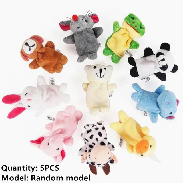 5 шт. Милые игрушки для младенцев Мультяшные животные Пальчиковые куклы Ролевые игры Плюшевые куклы Реквизит для игр родителей и детей Забавные подарки идеально подходят для детей