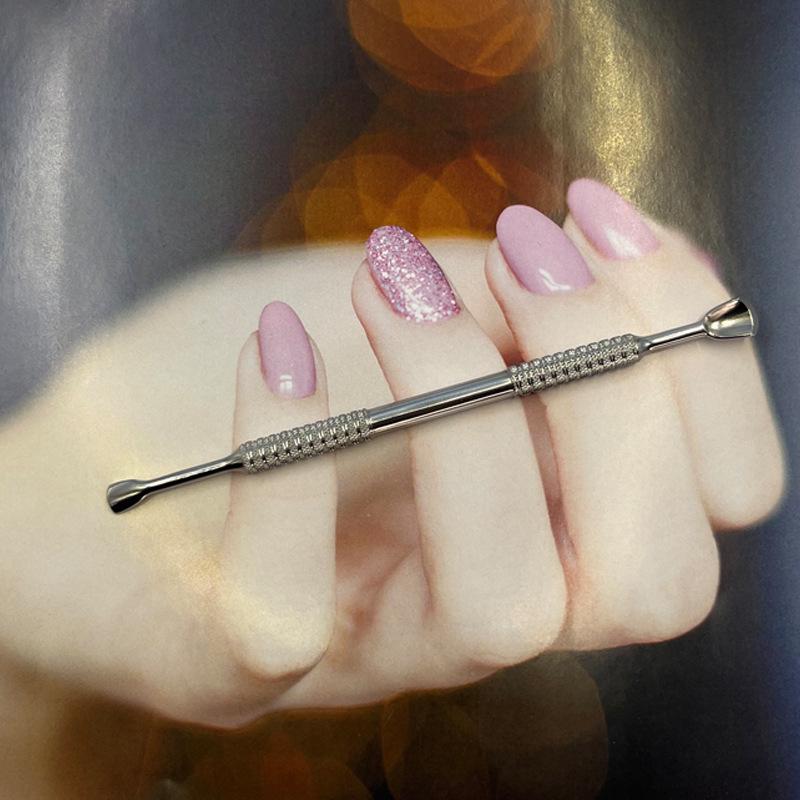 Stainless Steel Double-Headed Manicure Tool Set: Professional Grade Horseshoe Nail & Cuticle Pusher