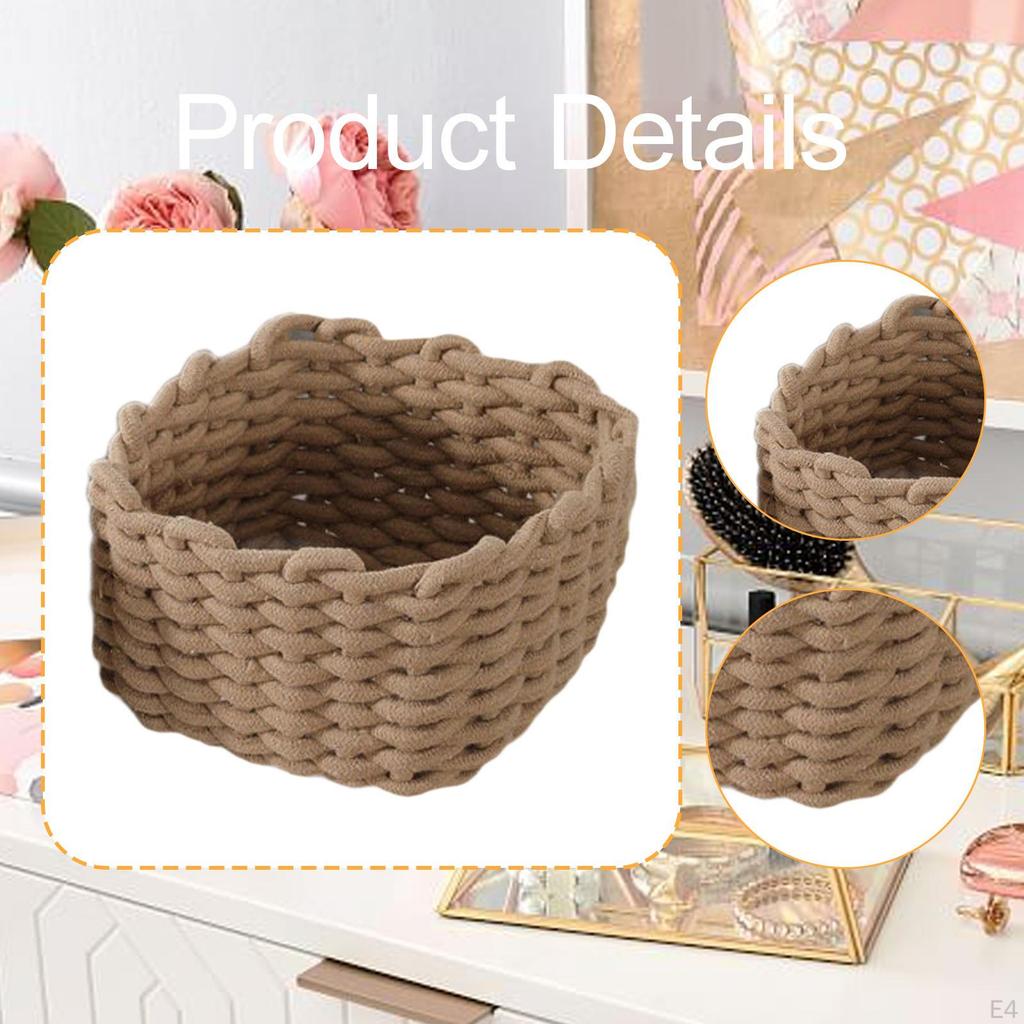 Macrame Woven Decorative Basket Minimalist Heavy Duty Storage for Nursery Closet Decor