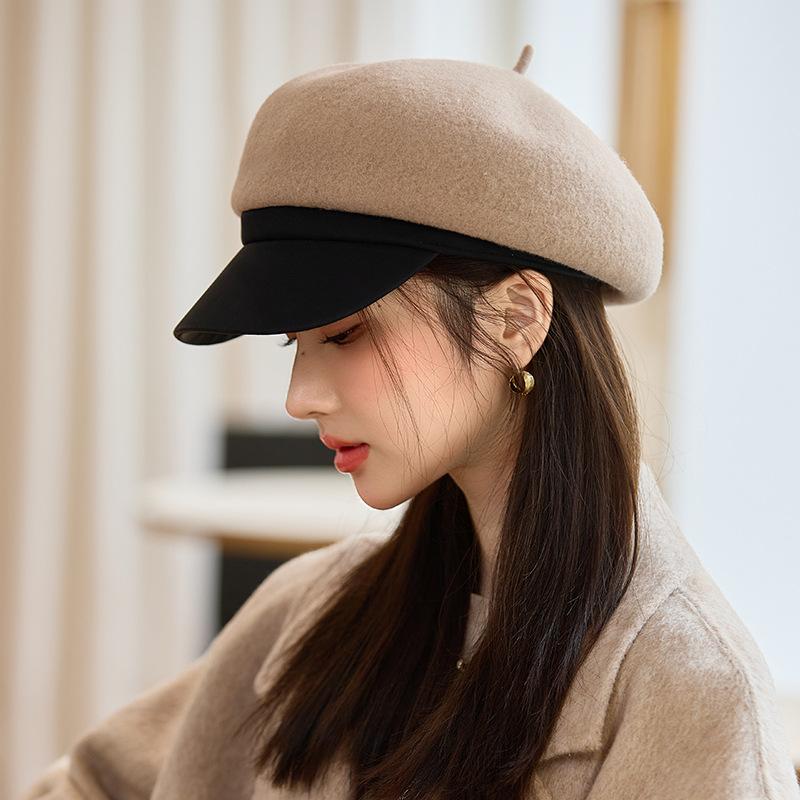 British Woolen Beret Autumn and Winter Thickened Windproof Warm Painter Hat