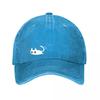 Синяя милая кошка Графическая кепка-snapback Новая винтажная стираная хлопковая бейсболка Солнцезащитные кепки для родителей и детей