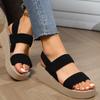Minimalist Slingback Wedge Sandals Outdoor Summer Lightweight Slides Solid Color Thick Bottom Ladies Shoes Female Sandals