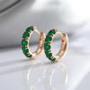 Женские серьги-кольца Kinel с опалом и зеленым цирконом, роскошные повседневные украшения цвета розового золота