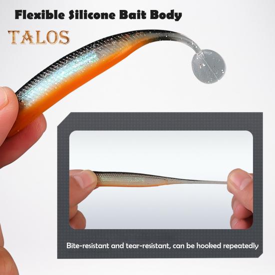 4Pcs 9CM/4G Soft Fishing Lure with Paddle Tail Glitter Realistic Bionic Colorful Silicone Artificial Bait Freshwater Saltwater Fishing Accessories