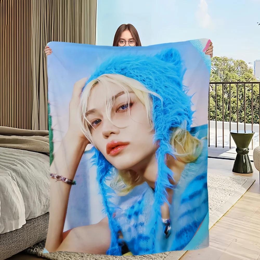 Warm Plush Throw Blanket for Living Room Bedroom Travel Perfect KPOP Gift for Fans of FFelix Singer