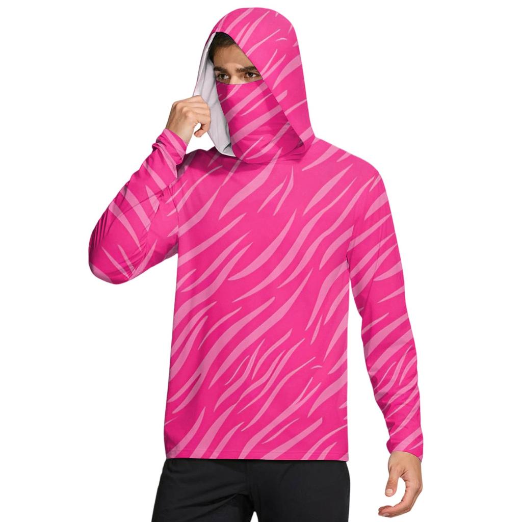 Мужская рубашка с маской Легкая с длинным рукавом Капюшон Для пеших прогулок Рыбалки Для выступлений