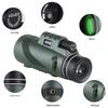 Монокулярный телескоп 80x100 HD с ночным видением в зеленом кожаном корпусе — мощный, портативный для концертов и использования на открытом воздухе, совместимый с мобильным телефоном