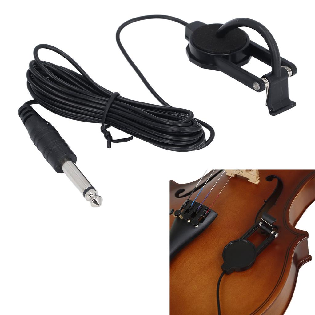 Violin Acoustic Pickup Portable Hole Free Patch ABS and Metal Clip On Violin Pick Up