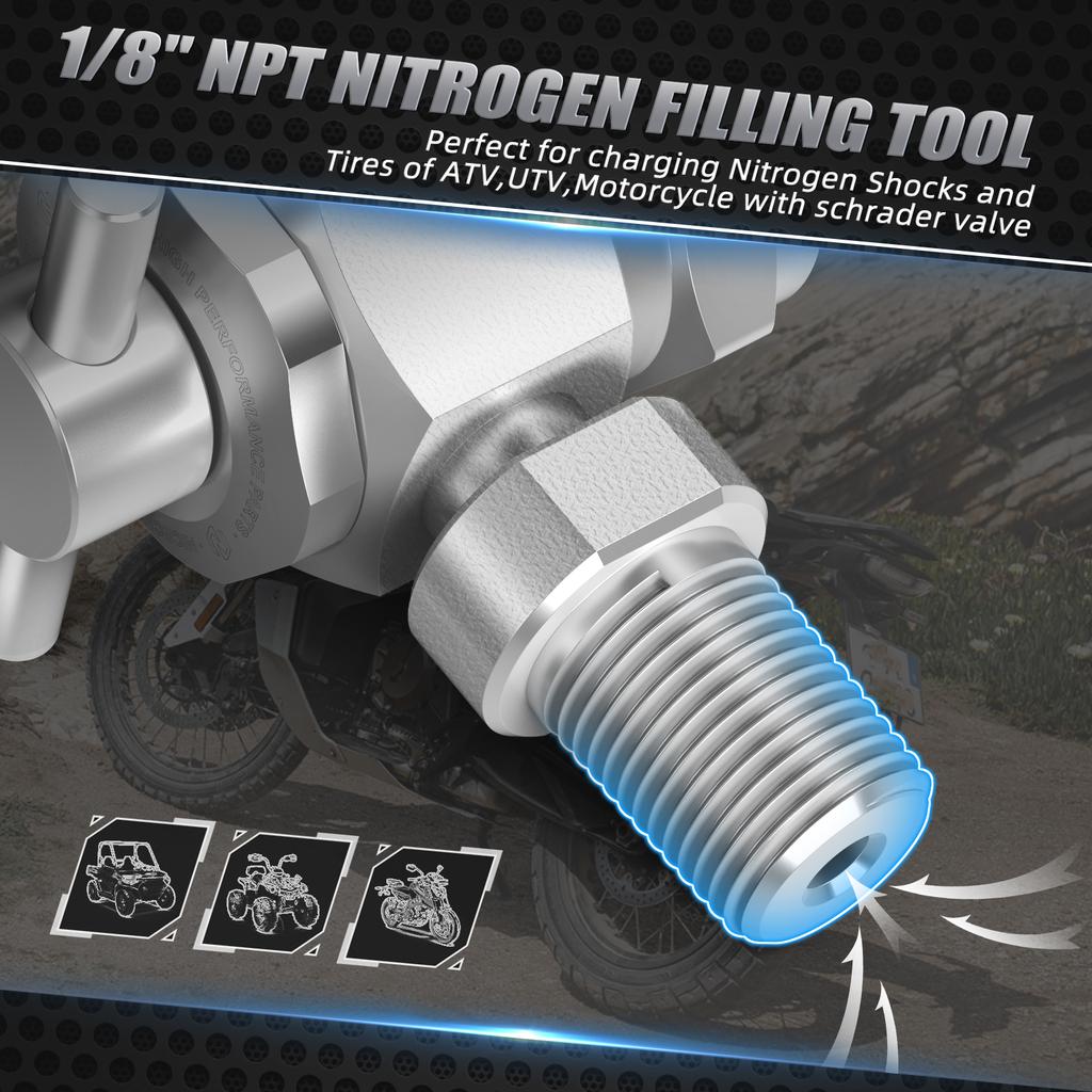 Наполнительный клапан для азота 1/8" NPT Для Yamaha Raptor 700R YFM700R Can Am Maverick X3 Квадроцикла UTV Мотоцикла со клапаном Шредера