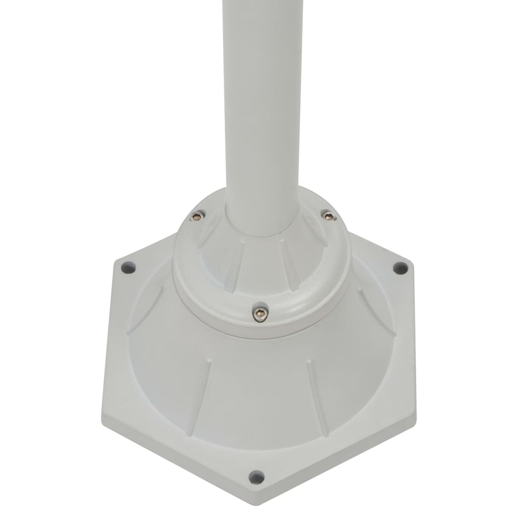 Garden Pole Light E27 220 cm Aluminum Dual Lantern White