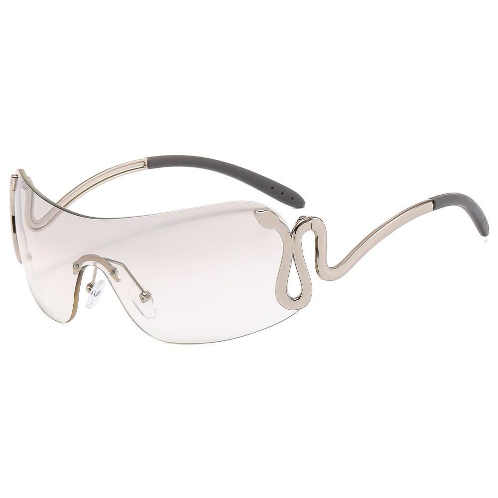 Spirit snake one-piece sunglasses new European and American trendy personalized sunglasses fashion YK millennium sunglasses