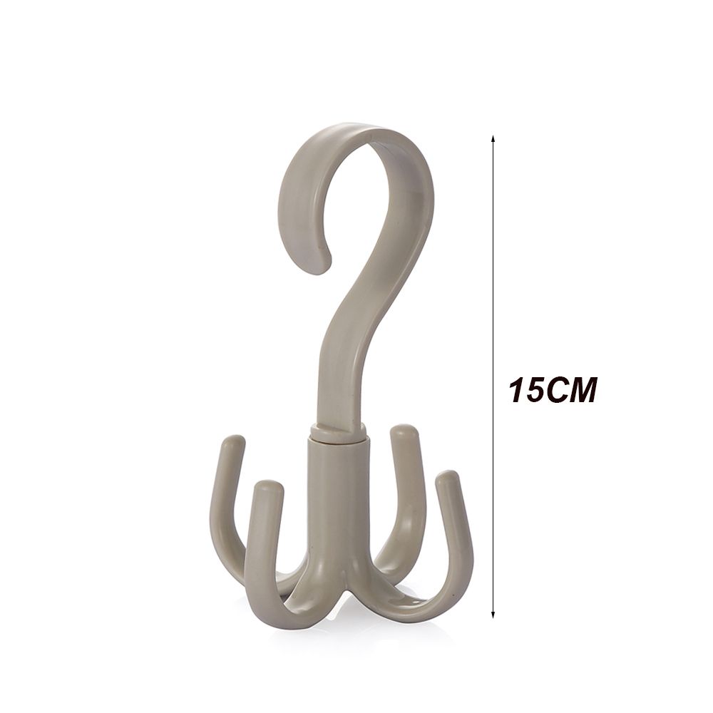 Storage Hook Cloth Rack Tie Holder Rotating Four-claw Hook Plastic Hanger Multifunction 4 Hook