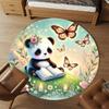 1pc panda butterfly Round Chair mat Area Rug - Non-Slip, Floor Mat for Office, Bedroom, and Indoor Decor -1002070