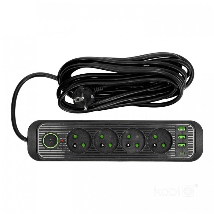 Extension cable 4gn+usb 5m black