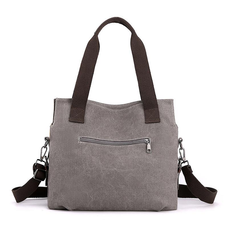 Womens Business Canvas Shoulder Bag With Colorblocking And Spacious Interior
