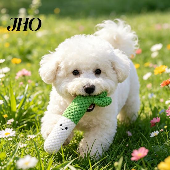 Stuffed Dog Chew Toy Plush Vegetable Squeaky Broccoli Eggplant Gum Protection Cute Scallion Chili Pepper for Puppy Teething Interactive Play Toys