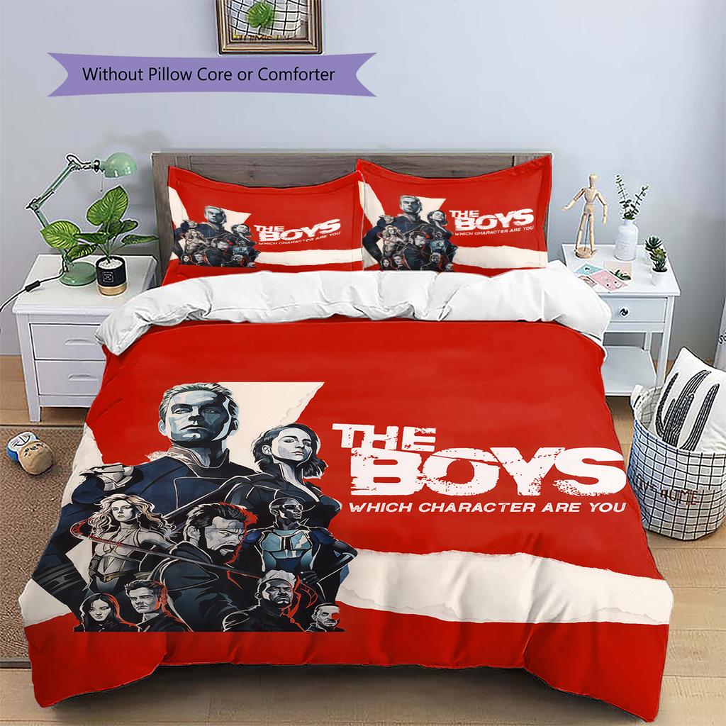 Постельное белье с рисунком «Мальчики» Домашний декор Подарок на день рождения (1 пододеяльник + 2 наволочки, без наполнителя)