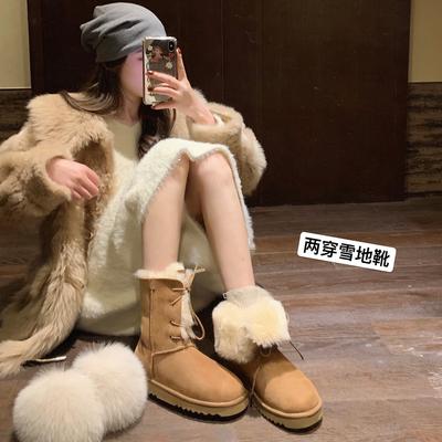 Женские зимние ботинки 2025 новая меховая интегрированная флисовая короткая хлопковая обувь популярные теплые хлопковые ботинки на толстой подошве ботинки Мартин