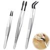 Precision Stainless Steel Rubber Tweezers with Soft Rubber Tips for Jewelry Making, Laboratory, and Industrial Use, 3-Pack