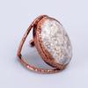 Овальное ископаемое коралловое кольцо из меди «Вечность» с обещанием, в стиле бохо, изготовленное методом электроформовки, ювелирное изделие V-59