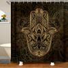 Золотая шторка для душа в виде Руки Фатимы, Шторка для ванной в стиле Boho Chic с мандалой, Богемный Хиппи Декор для ванной, Наборы штор с узором пейсли, племенным окрашиванием тай-дай