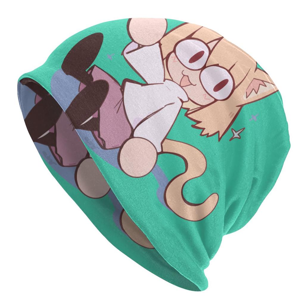 Зимняя теплая шапка Neco Arc Cat Cat Femme с напуском, шапка-бини, хип-хоп, мультяшная комическая игра, уличные лыжные шапочки с черепами, шапки унисекс для женщин