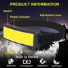 Super Bright COB LED Head Flashlight  USB Rechargeable Headlamp with Built In Battery Headlights for Camping Fishing Outdoors