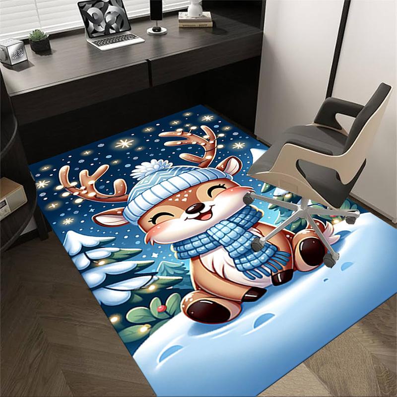 1PC reindeer snowscape Extra Large Non Slip Floor carpet, Office, family, Studio Large Area Rug Indoor Rugs, Bold Statement Piece