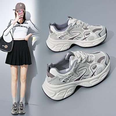 2025 Новые массивные кроссовки для папы женские весенние повседневные дышащие сетчатые кроссовки на платформе удобная студенческая обувь