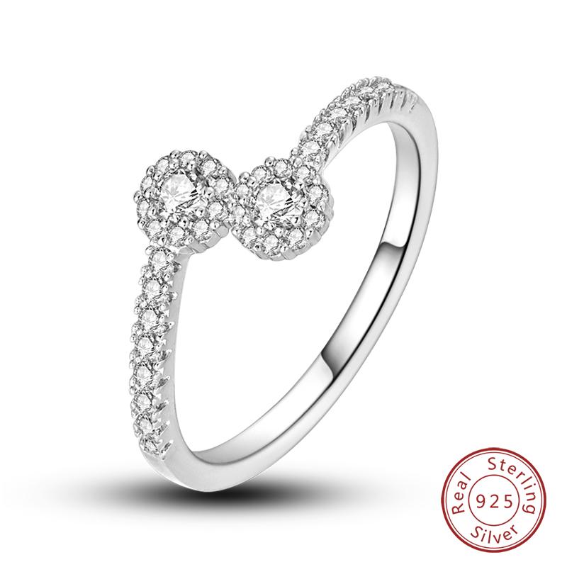 925 Sterling Silver Heart Shaped Infinite Minimalist Rings Hollow Celtic Knot Rings for Women Elegant Engagement Wedding Jewelry