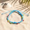 Handmade Woven Rope Wristbands Braided Bracelet for Women, Bohemian Wrist Colorful Summer Beach Accessories with Rice Beads, Adjustable Knot