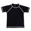 Teddy Kids' Rash Guard, Boys and Girls, Short Sleeve T-Shirt, Amphibious, Sun Protection, Kids392 (Black, Size 130cm)
