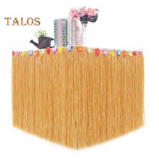 Юбка для стола в гавайском стиле, водонепроницаемая, тропическая, луау, красочная, с кисточками, для стола, летняя, пляжная, тематическая, алоха, вечеринка, украшение