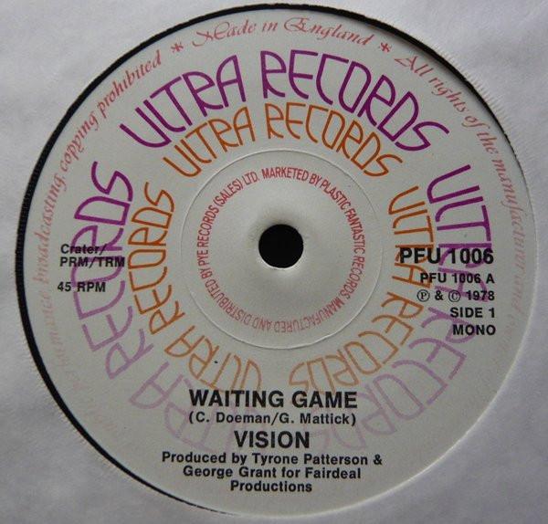 7-дюймовая пластинка CONSTANTINE 'VISION' WALKER - Waiting Game PFU1006 Ultra Records 1978 Великобритания Регги, Ска и Даб Б/У