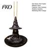 Wide Rim Bird Feeder Meditating Witch Feeder, Outdoor Hanging Deep Food Tray Waterproof Resin for Garden Decoration Spill-proof