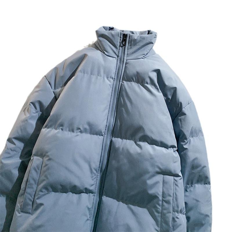 Мужская осенне-зимняя новая черная одежда с воротником-стойкой, утепленная, утепленная, молодежная, с хлопковой подкладкой