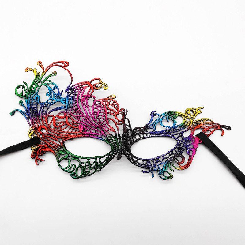 Женская кружевная маска с цветочным принтом унисекс, венецианская маска для лица, маскарадная модная маска для вечеринок, моющиеся многоразовые маски