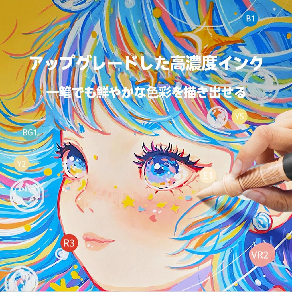 ENMY Набор акриловых кистей-маркеров для и для взрослых и детей 60 цветов, маркеры с прямыми чернилами, на водной основе, для искусства, манги, ткани, вязания, холста, стекла,