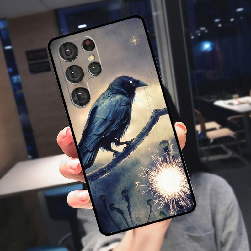 Хэллоуинская обложка 'Ворон' для Samsung Galaxy S25 Ultra S24 S22 S21 S23 Plus S20 FE S9 S10 S24 FE Чехол для телефона