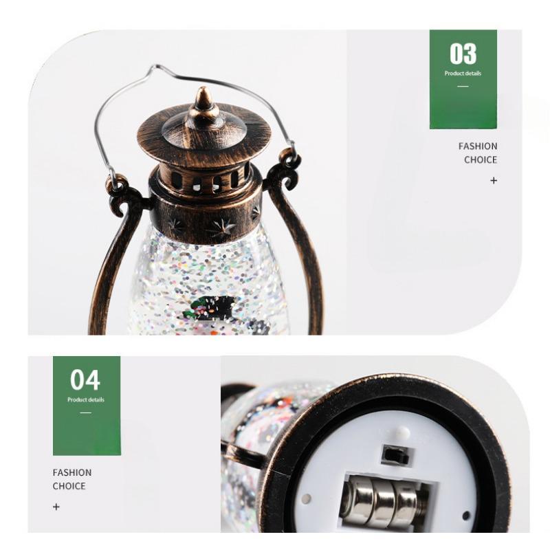 Рождественские украшения Хрустальный шар Светящаяся переносная масляная лампа Снежинки Огни Рождественские подарки Рождественские украшения стола