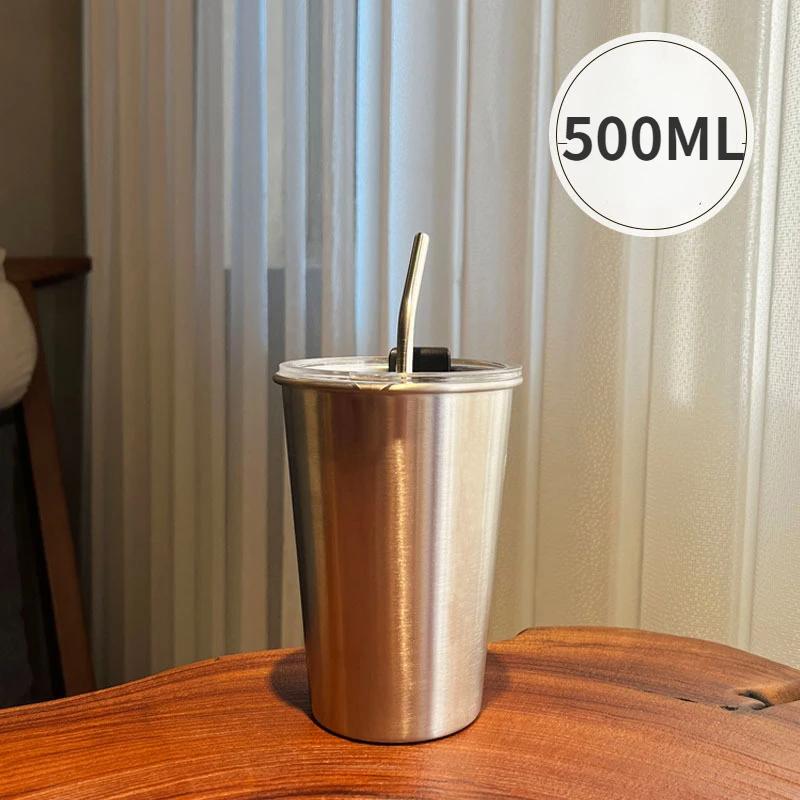 Промышленный стиль 304 нержавеющая сталь бытовые пивные кружки антикапельные чашки простые сетчатые красные кофейные чашки соломенные чашки быстрое охлаждение