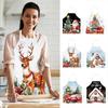 1PC Party Breathable Apron Waterproof Cartoon Print Adjustable Kitchen Protective Santa Claus Cotton Blend 68x55cm