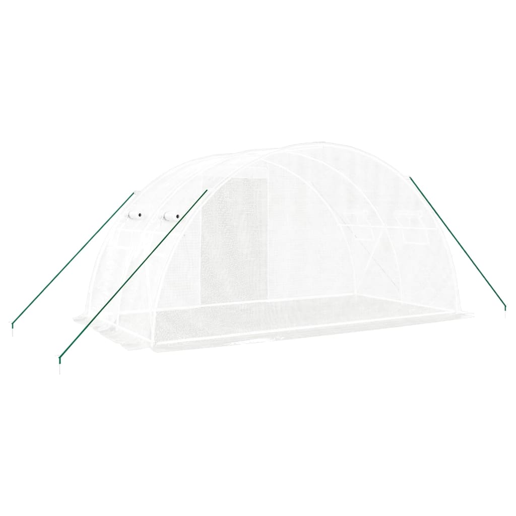 Greenhouse with Steel Frame White 8 m² 4 x 2 x 2 m